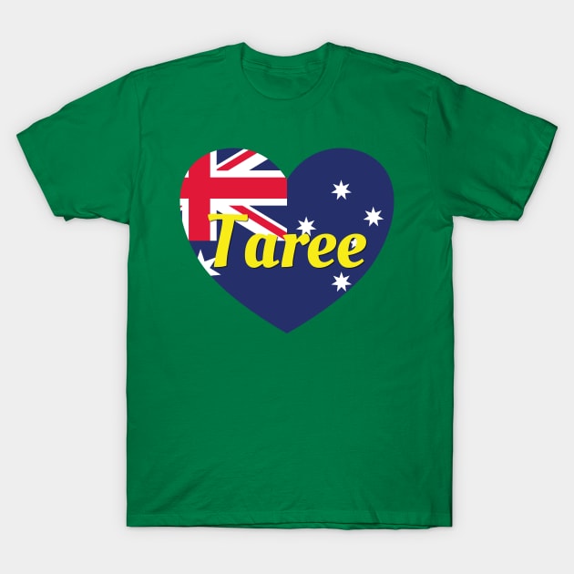 Taree NSW Australia Australian Flag Heart T-Shirt by DPattonPD